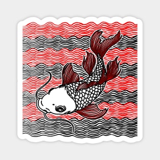 Koi Fish Great Wave Tattoo V2 Magnet