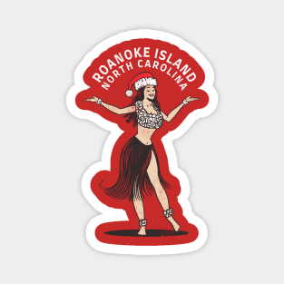 Roanoke Island, NC Christmas Vacationing Holiday Hula Girl Magnet