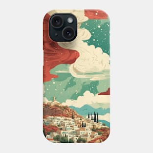 Greece Beach Starry Night Tourism Vintage Poster Art Phone Case