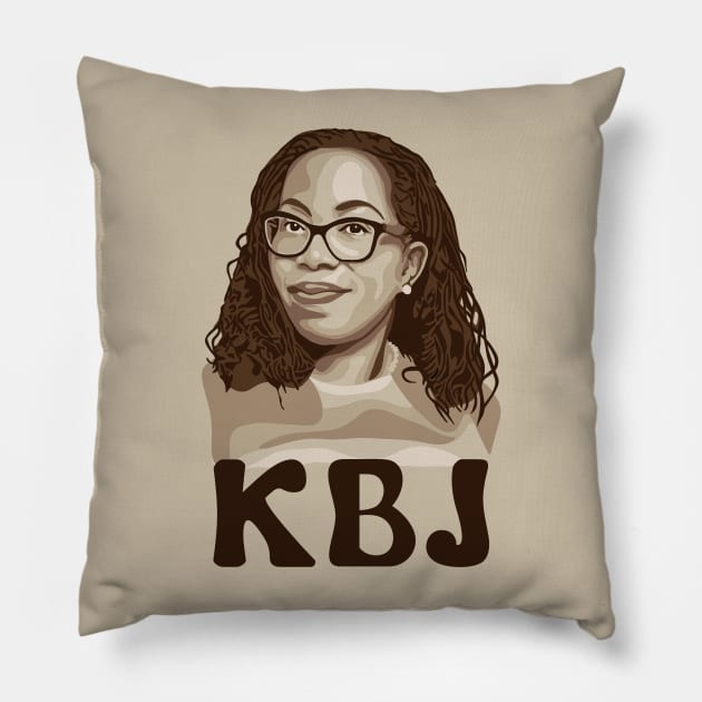 Ketanji Brown Jackson Pillow by Slightly Unhinged