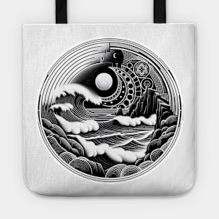 Mystic Tides: Moonlit Surf Tote