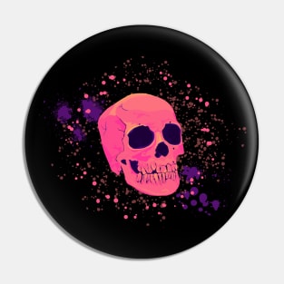 Pink Skull - Retro Paint Splatter Pin