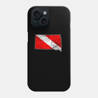 South Dakota Dive Scuba Diving State Map Dive Flag Distressed Phone Case