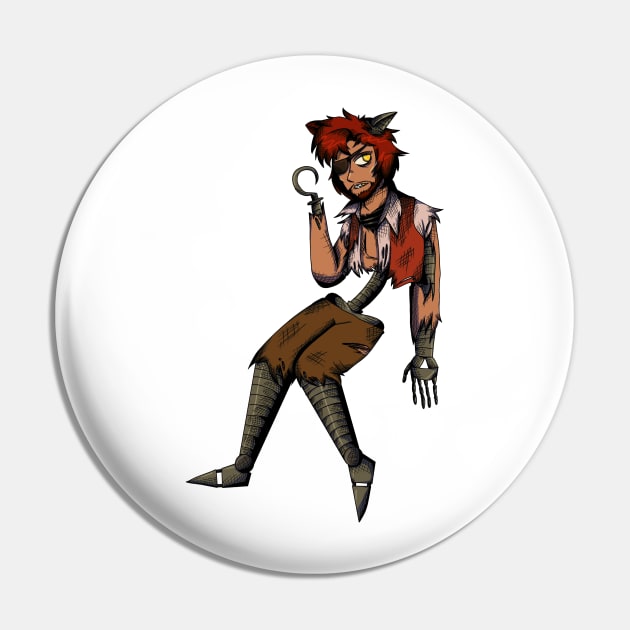 Withered Foxy Gijinka Transparent Pin by spaceagebarbie