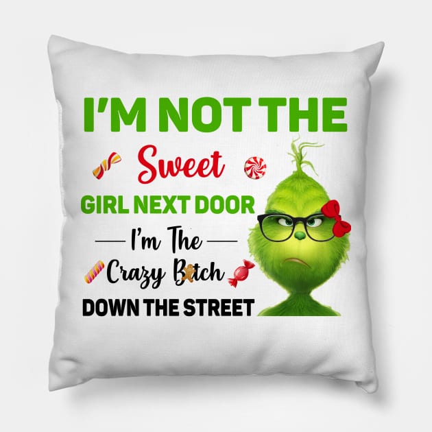 Funny Grinch Christmas Grinch Funny Gift Grinchmas Grinch Lovers Pillow by Archer Expressionism Style