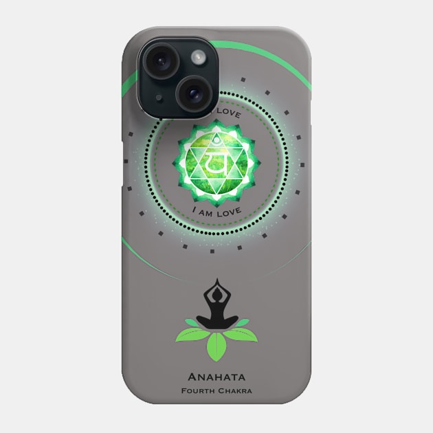 Fourth Chakra, Anahata. I Am Love Mantra. Phone Case by Anahata Realm