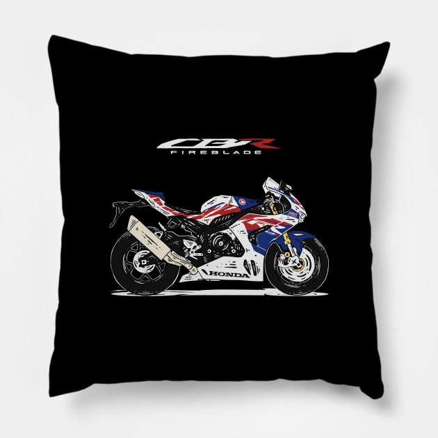 CBR1000RR-R Fireblade SP - Dark edition Pillow by Hilmay