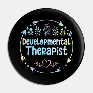 Developmental Therapist cute floral watercolor Pin