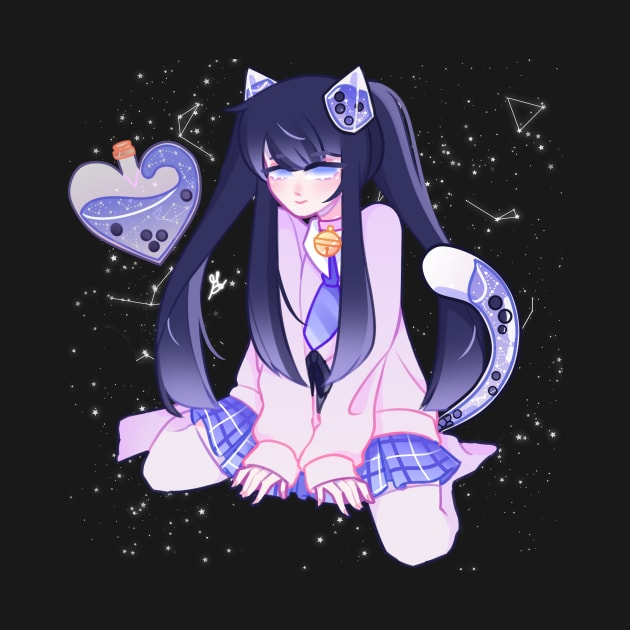 Yui the Boba neko by Breadwithbutter 