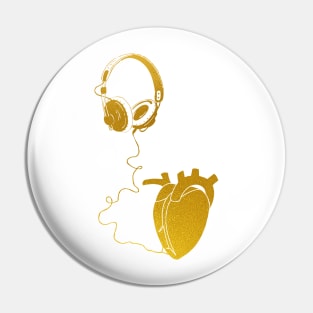 Headphones with Heart Pin