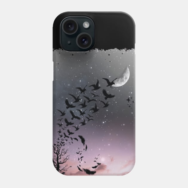 Flight to the Moon Phone Case by Elegance16