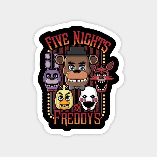 Five Nights At Freddy's Multi-Character Design Magnet by DeepFriedArt