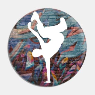 Break Dancer on Graffiti Background 3 Pin