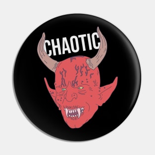 Chaotic Evil - Devil Chaotic Text - Roleplaying Pin