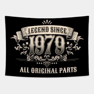 Retro Vintage Birthday Legend Since 1979 All Original Parts Tapestry