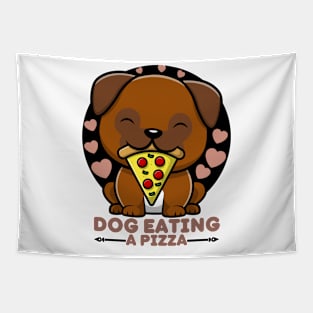 Dog Eating A Pizza Tapestry