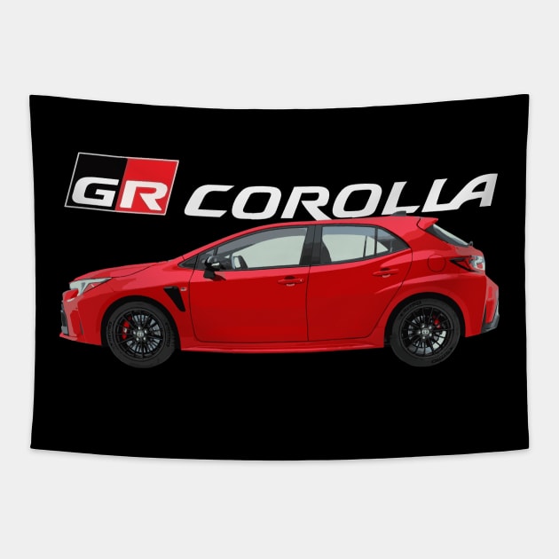 GR Corolla HOT HATCH Circuit Edition JDM Supersonic Red e210 Tapestry by cowtown_cowboy