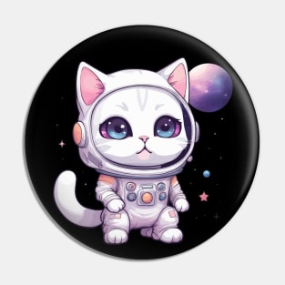 Kawaii Astronaut Cat in Space Pin