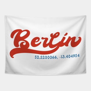 Berlin GPS Coordinates 70s Tapestry