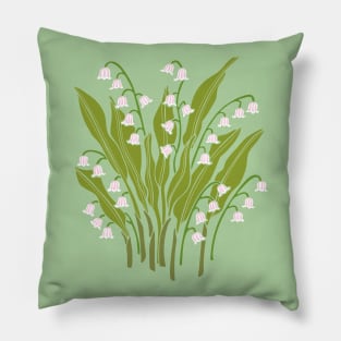 LILY OF THE VALLEY Floral Botanical in Spring Green - UnBlink Studio by Jackie Tahara Pillow