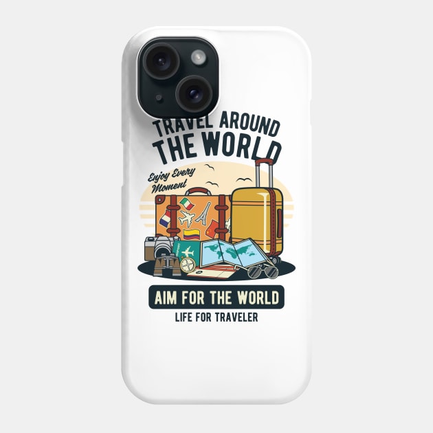 Travel around the World Phone Case by ShirtyLife