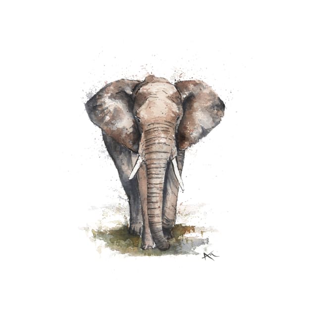 Elephant - Watercolor Wildlife by Andraws Art