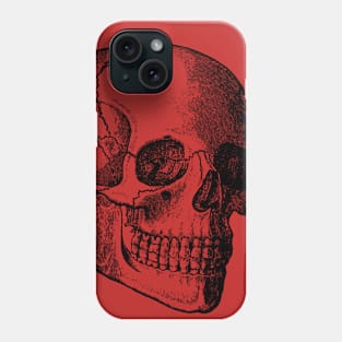 Vintage drawing of a human skull Phone Case
