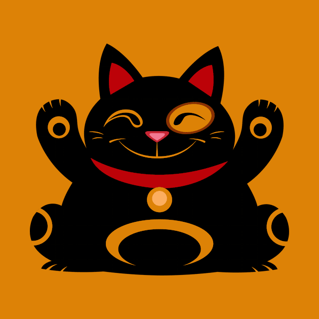 Black Lucky Cat by xyabut2