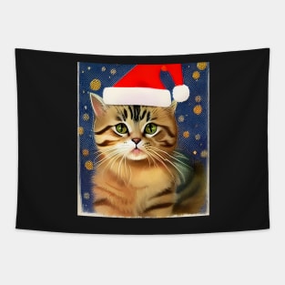 Meowy Christmas Tapestry