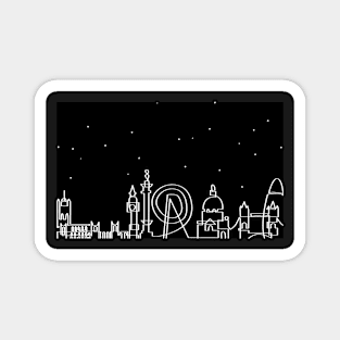 London Skyline by night in one stroke Magnet