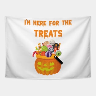 halloween i'm here for the treats Tapestry