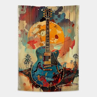 Painted Guitar Tapestry