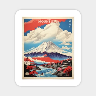 Mount Fuji Japan Vintage Poster Tourism 2 Magnet