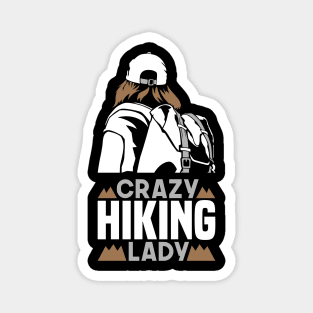 Crazy Hiking Lady Magnet