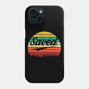 Saved, Retro Sunset, Christian Gift, Vintage, Sunset Phone Case