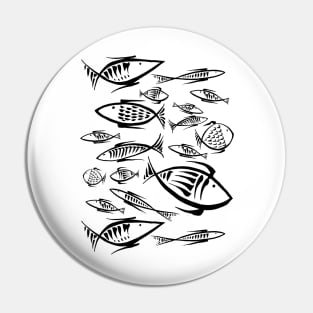 Small Fishes BW Pin