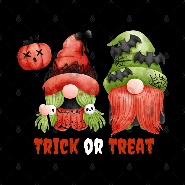 Trick or Treat Halloween! Cute Gnomes Halloween Pumpkin Spooky Season Autumn Vibes Halloween Thanksgiving and Fall Color Lovers by BellaPixel