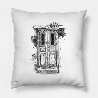 Antique door image Pillow