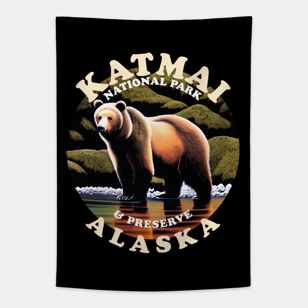 Katmai National Park Home Of Grizzly Bears Tapestry by TMBTM