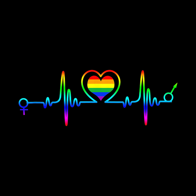 LGBT Heartbeat T-shirt Gay and Lesbian Pride by Wolfek246