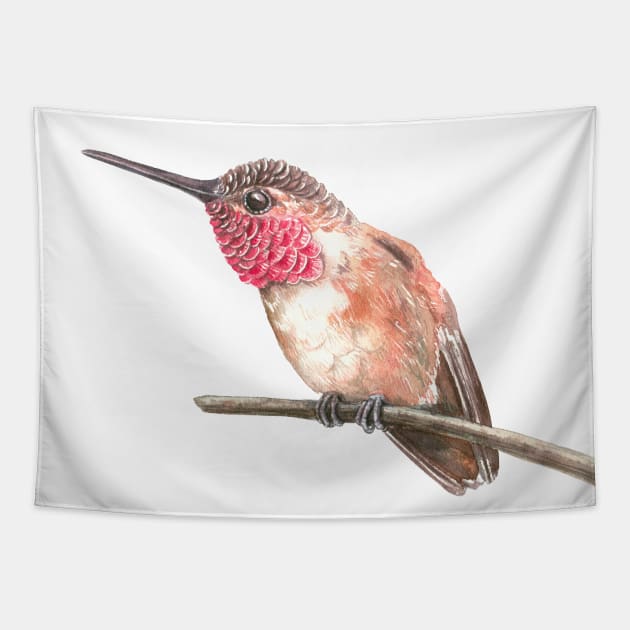 Hummingbird watercolor Tapestry by katerinamk