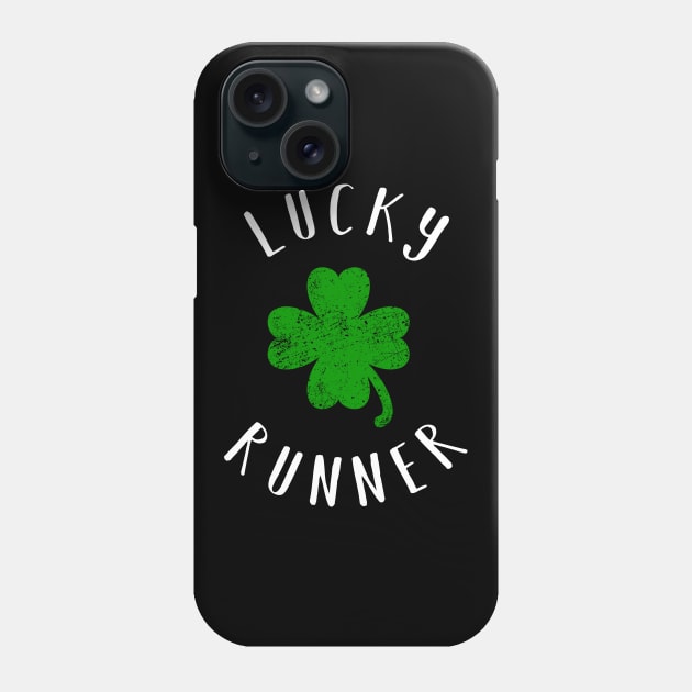 St Patricks Day running shirt - Vintage Lucky Runner Shamrock Phone Case by CMDesign