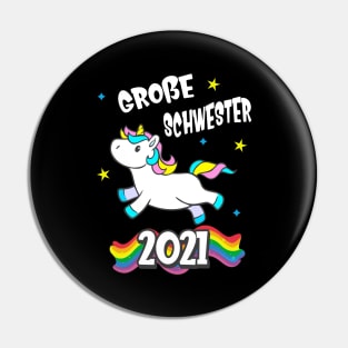 Große Schwester 2021 Einhorn Geschwister Mädchen Pin