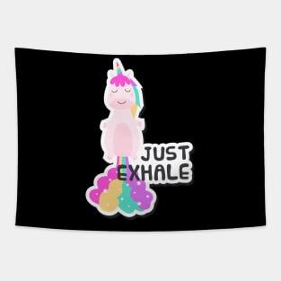 Just exhale unicorn Tapestry