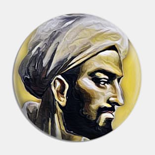 Ibn Khaldun Yellow Portrait | Ibn Khaldun Artwork 8 Pin