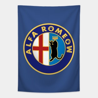 Alfa Romeow Fast Car Cat Tapestry