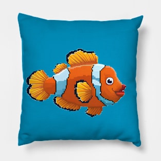 Clown fish pixel art Pillow