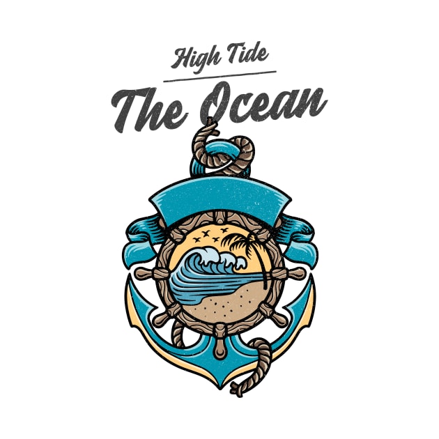 High Tide Ocean Nautical Anchor by Tip Top Tee's