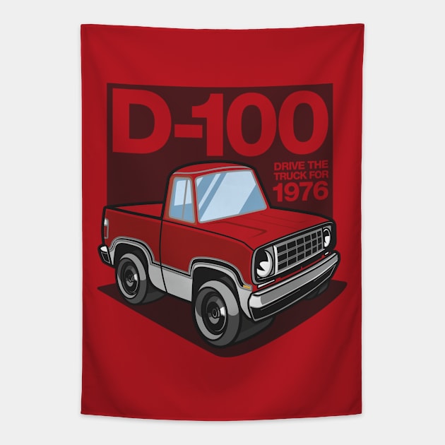 D100 - 1976 White-Based (Bright Red) Tapestry by jepegdesign