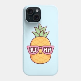 Cute Pineapple With Aloha Sunglasses Phone Case